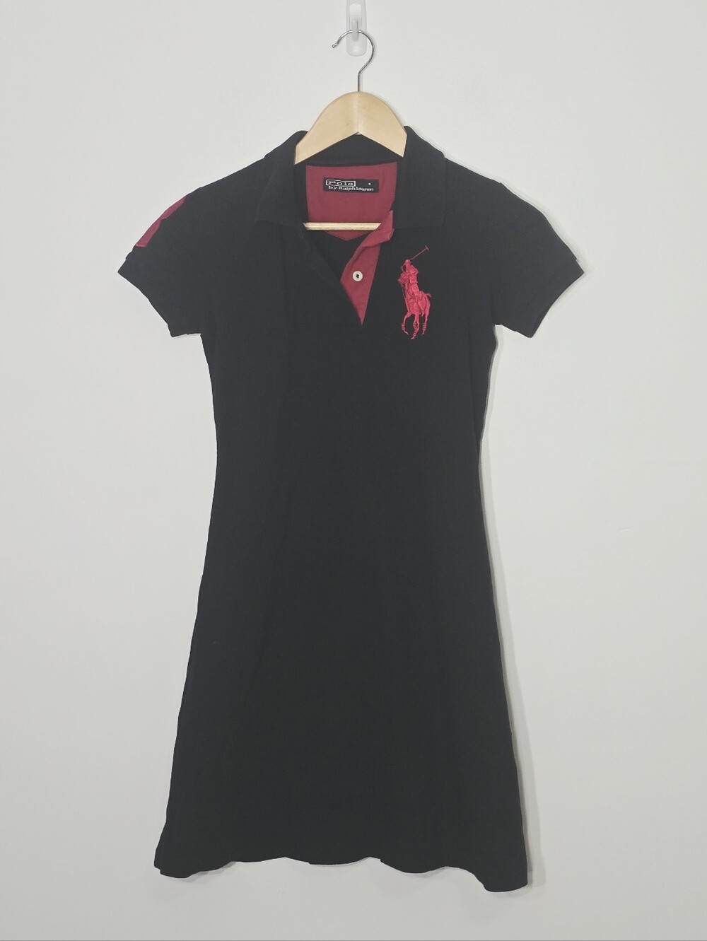 Polo by Ralph Lauren Black 100% Cotton Polo Shirt Dress Short Sleeves Size Small